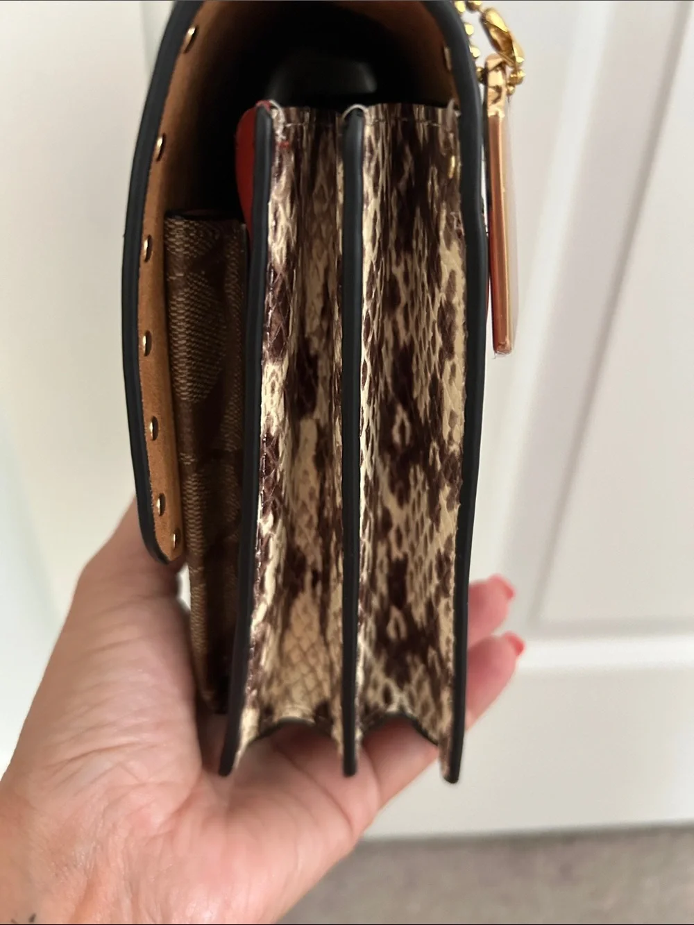 NWOT Coach Klare Black, Brown & light brown Signature Chain Crossbody - Picture 13 of 16